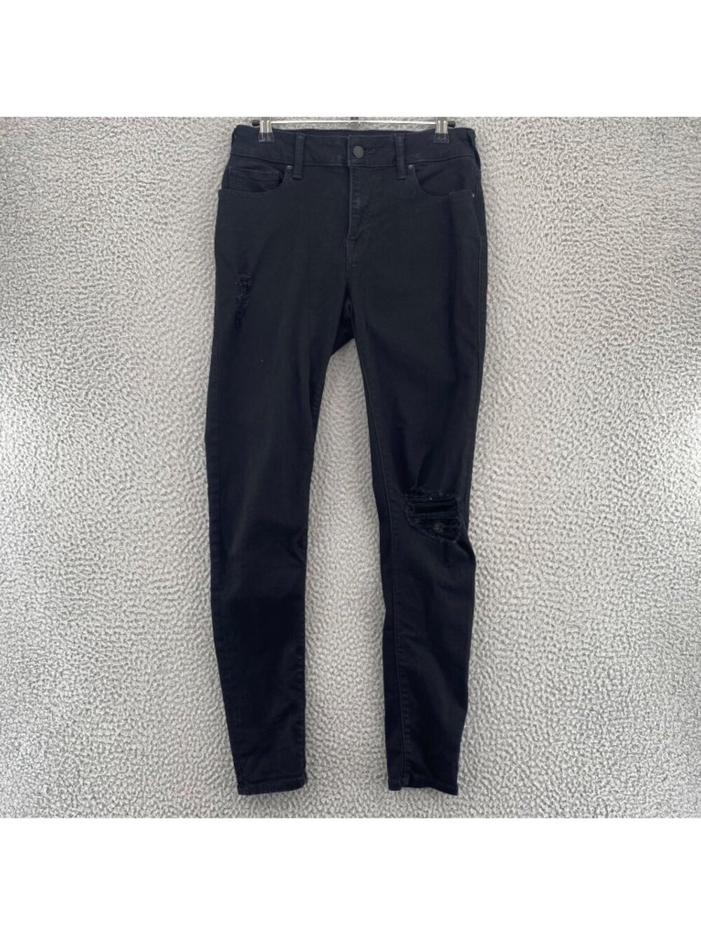 True Religion Jeans Womens 28 Jennie Curvy Black Mid Rise Skinny Fit Distressed
